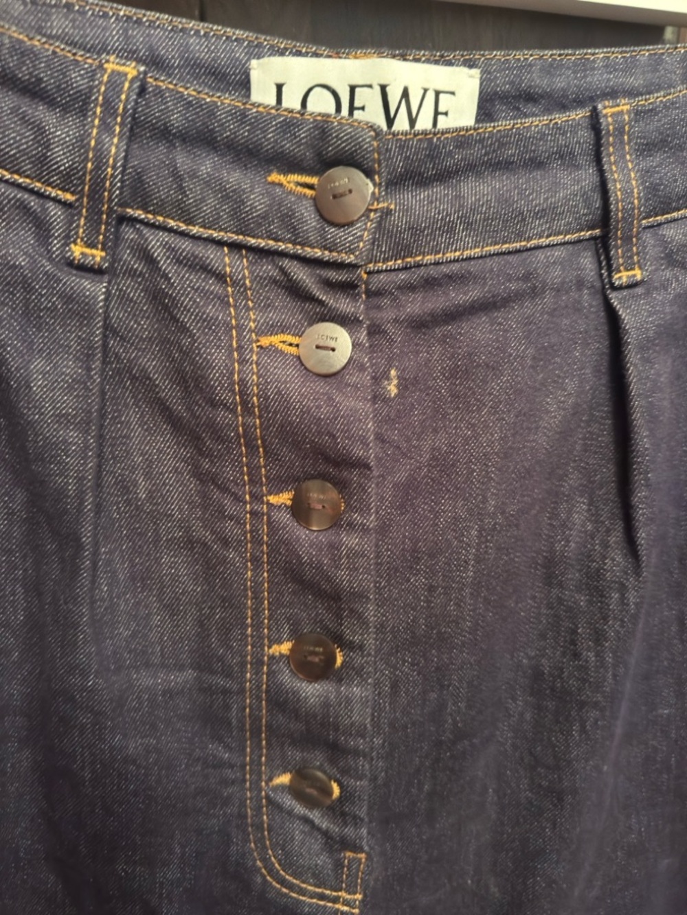 Loewe Indigo Button-Fly High-Rise Denim Pants - Picture 6 of 6